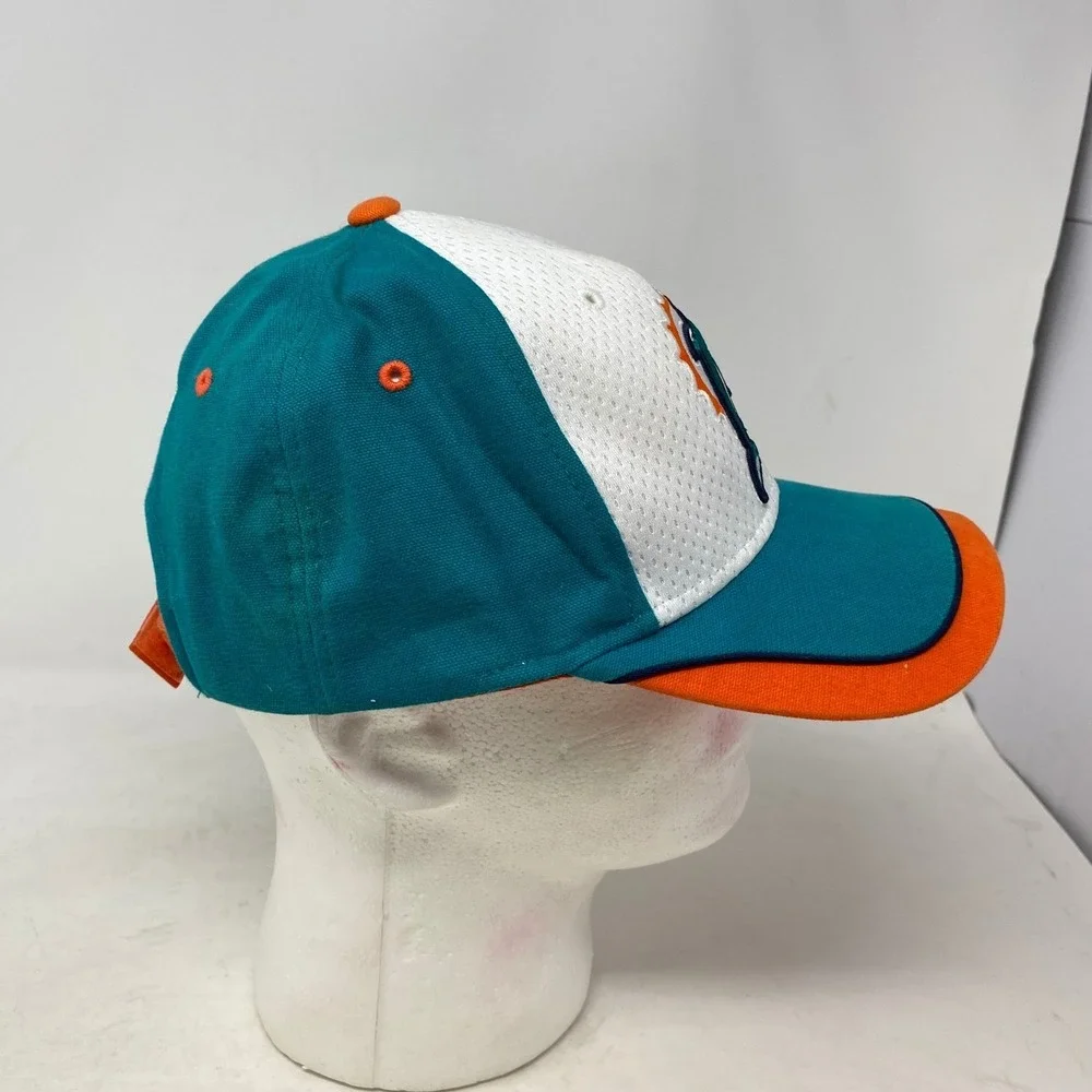 Miami Dolphins NFL Equipment Reebok Hat Adjustable‎ Teal Orange White Mesh Cap